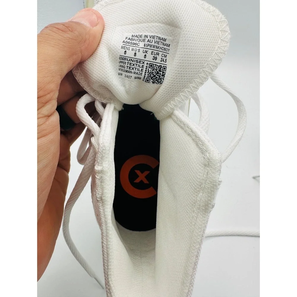 Converse CX High Top White Canvas Sneakers Glow Sole Men's 6 Women's 8 - Picture 8 of 12